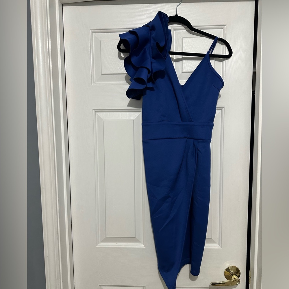 VENUS One Shoulder Royal Blue Dress